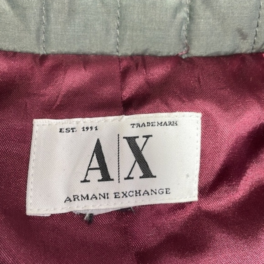 Armani Exchange Quilted Coat - Dark Green and Burgundy - Picture 4 of 7